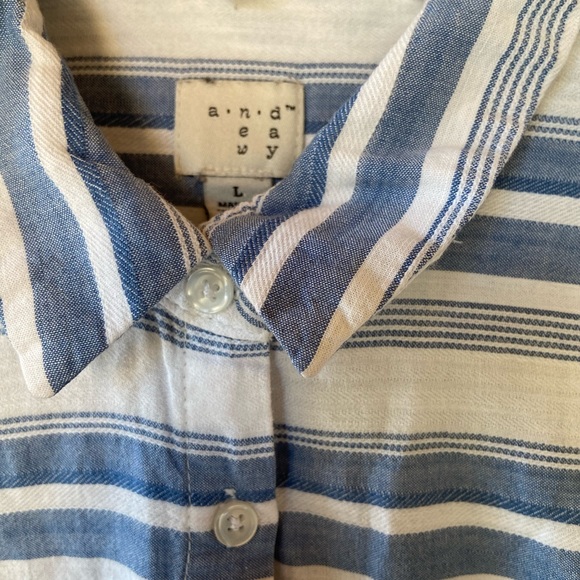 A New Day long sleeve striped blouse size Large - Picture 3 of 4